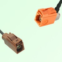 FAKRA SMB F 8011 brown Female to M 2003 pastel orange Female RA Cable