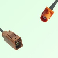 FAKRA SMB F 8011 brown Female Jack to M 2003 pastel orange Male Cable