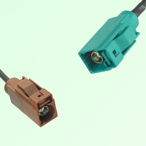 FAKRA SMB F 8011 brown Female Jack to Z 5021 Water Blue Female Cable