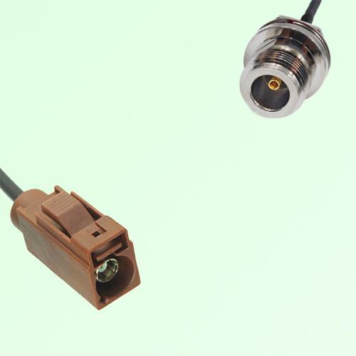 FAKRA SMB F 8011 brown Female to N Front Mount Bulkhead Female Cable FAKRA SMB F 8011 brown Female to N Front Mount Bulkhead Female Cable