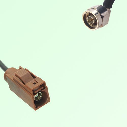 FAKRA SMB F 8011 brown Female Jack to N Male Plug Right Angle Cable