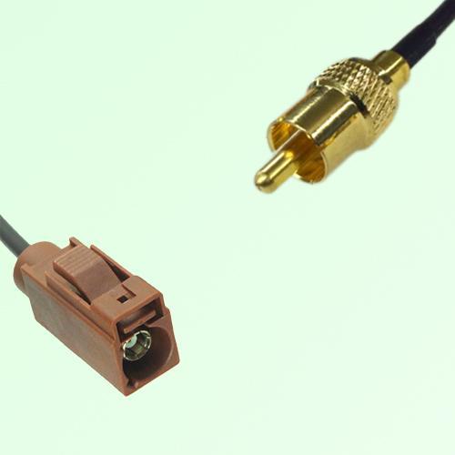 FAKRA SMB F 8011 brown Female Jack to RCA Male Plug Cable