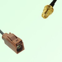 FAKRA SMB F 8011 brown Female Jack to RP SMA Bulkhead Female Cable