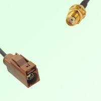 FAKRA SMB F 8011 brown Female Jack to SMA Bulkhead Female Jack Cable