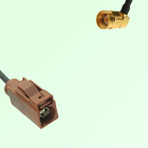 FAKRA SMB F 8011 brown Female Jack to SMA Male Plug Right Angle Cable