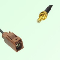 FAKRA SMB F 8011 brown Female Jack to SMB Bulkhead Male Plug Cable