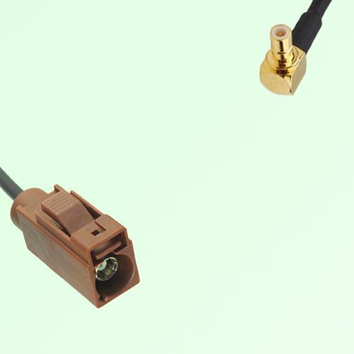 FAKRA SMB F 8011 brown Female Jack to SMB Male Plug Right Angle Cable