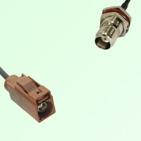FAKRA SMB F 8011 brown Female Jack to TNC Bulkhead Female Jack Cable