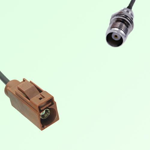 FAKRA SMB F 8011 brown Female to TNC Front Mount Bulkhead Female Cable