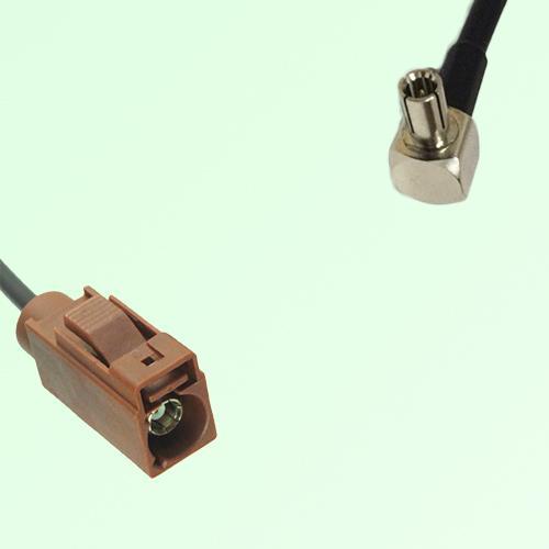 FAKRA SMB F 8011 brown Female Jack to TS9 Male Plug Right Angle Cable