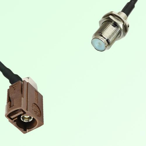 FAKRA SMB F 8011 brown Female Jack RA to F Bulkhead Female Jack Cable