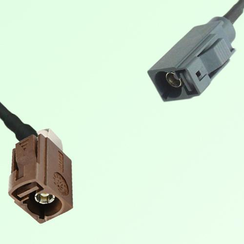 FAKRA SMB F 8011 brown Female Jack RA to G 7031 grey Female Jack Cable