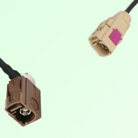 FAKRA SMB F 8011 brown Female Jack RA to I 1001 beige Female Cable