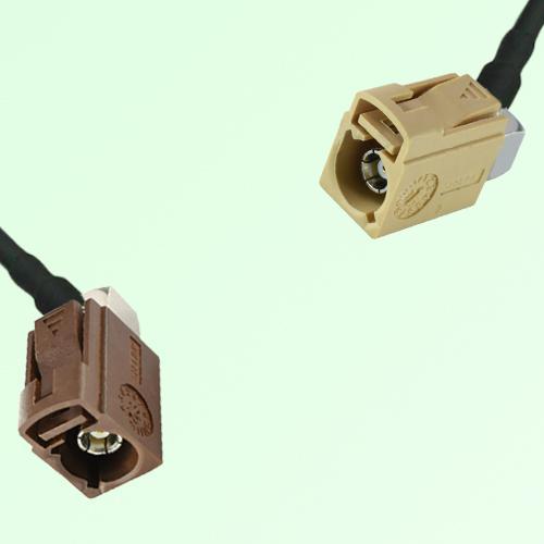 FAKRA SMB F 8011 brown Female Jack RA to I 1001 beige Female RA Cable FAKRA SMB F 8011 brown Female Jack RA to I 1001 beige Female RA Cable