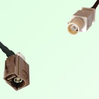 FAKRA SMB F 8011 brown Female Jack RA to I 1001 beige Male Plug Cable