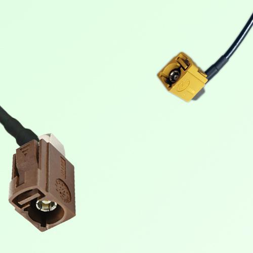 FAKRA SMB F 8011 brown Female Jack RA to K 1027 curry Female RA Cable