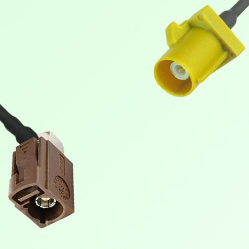 FAKRA SMB F 8011 brown Female Jack RA to K 1027 curry Male Plug Cable