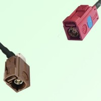 FAKRA SMB F 8011 brown Female RA to L 3002 carmin red Female Cable