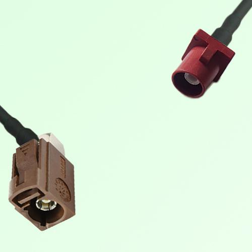 FAKRA SMB F 8011 brown Female Jack RA to L 3002 carmin red Male Cable