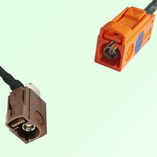 FAKRA SMB F 8011 brown Female RA to M 2003 pastel orange Female Cable FAKRA SMB F 8011 brown Female RA to M 2003 pastel orange Female Cable