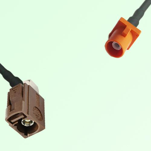 FAKRA SMB F 8011 brown Female RA to M 2003 pastel orange Male Cable FAKRA SMB F 8011 brown Female RA to M 2003 pastel orange Male Cable
