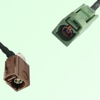 FAKRA SMB F 8011 brown Female RA to N 6019 pastel green Female Cable