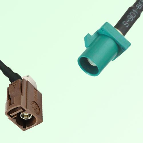 FAKRA SMB F 8011 brown Female Jack RA to Z 5021 Water Blue Male Cable