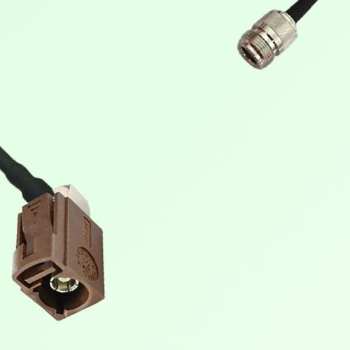 FAKRA SMB F 8011 brown Female Jack Right Angle to N Female Jack Cable
