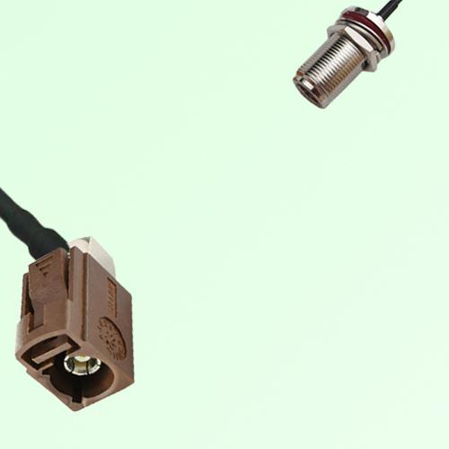 FAKRA SMB F 8011 brown Female Jack RA to N Bulkhead Female Jack Cable FAKRA SMB F 8011 brown Female Jack RA to N Bulkhead Female Jack Cable