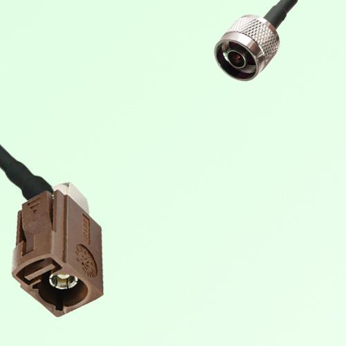 FAKRA SMB F 8011 brown Female Jack Right Angle to N Male Plug Cable