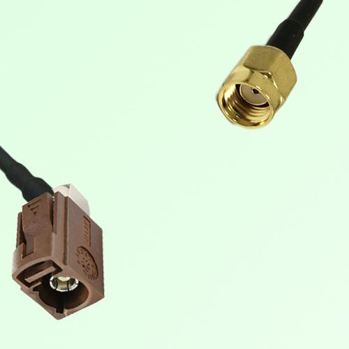 FAKRA SMB F 8011 brown Female Jack RA to RP SMA Male Plug Cable