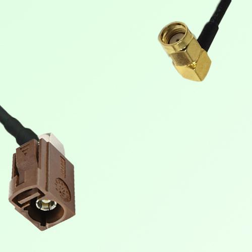 FAKRA SMB F 8011 brown Female Jack RA to RP SMA Male Plug RA Cable