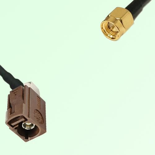 FAKRA SMB F 8011 brown Female Jack Right Angle to SMA Male Plug Cable