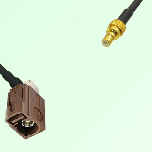FAKRA SMB F 8011 brown Female Jack Right Angle to SMB Male Plug Cable