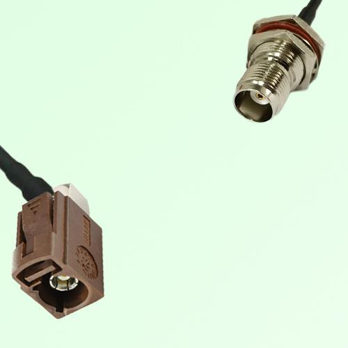 FAKRA SMB F 8011 brown Female Jack RA to TNC Bulkhead Female Cable FAKRA SMB F 8011 brown Female Jack RA to TNC Bulkhead Female Cable
