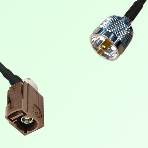 FAKRA SMB F 8011 brown Female Jack Right Angle to UHF Male Plug Cable