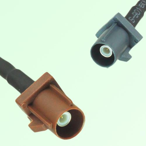 FAKRA SMB F 8011 brown Male Plug to G 7031 grey Male Plug Cable