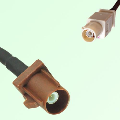 FAKRA SMB F 8011 brown Male Plug to I 1001 beige Male Plug Cable