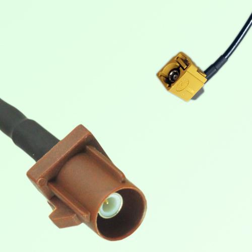 FAKRA SMB F 8011 brown Male Plug to K 1027 Curry Female Jack RA Cable