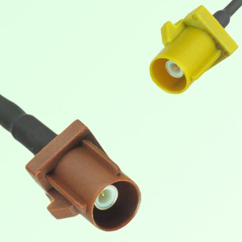 FAKRA SMB F 8011 brown Male Plug to K 1027 Curry Male Plug Cable