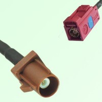 FAKRA SMB F 8011 brown Male Plug to L 3002 carmin red Female Cable