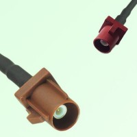FAKRA SMB F 8011 brown Male Plug to L 3002 carmin red Male Plug Cable