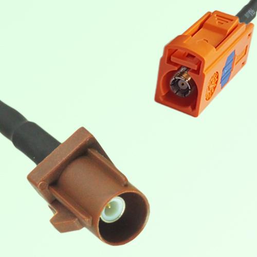 FAKRA SMB F 8011 brown Male Plug to M 2003 pastel orange Female Cable