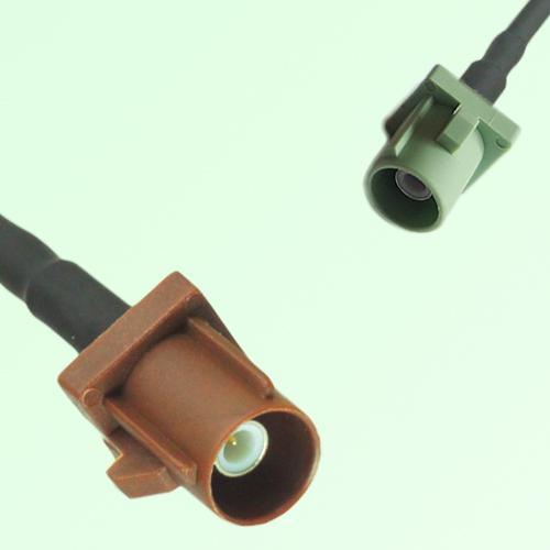 FAKRA SMB F 8011 brown Male Plug to N 6019 pastel green Male Cable