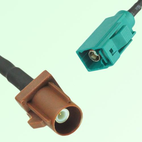 FAKRA SMB F 8011 brown Male Plug to Z 5021 Water Blue Female Cable