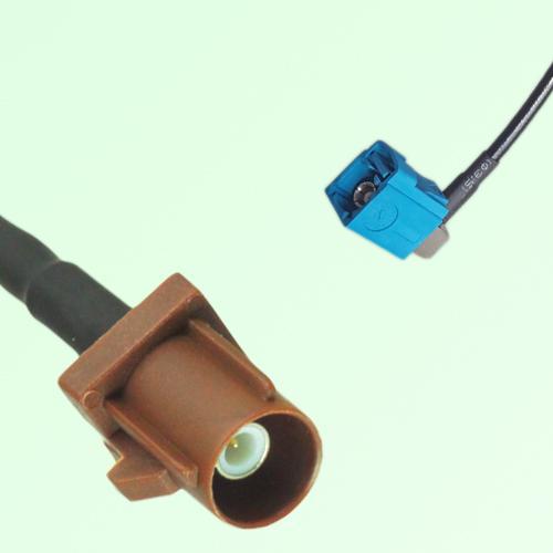 FAKRA SMB F 8011 brown Male to Z 5021 Water Blue Female RA Cable FAKRA SMB F 8011 brown Male to Z 5021 Water Blue Female RA Cable