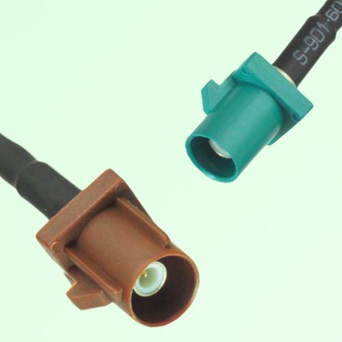 FAKRA SMB F 8011 brown Male Plug to Z 5021 Water Blue Male Plug Cable