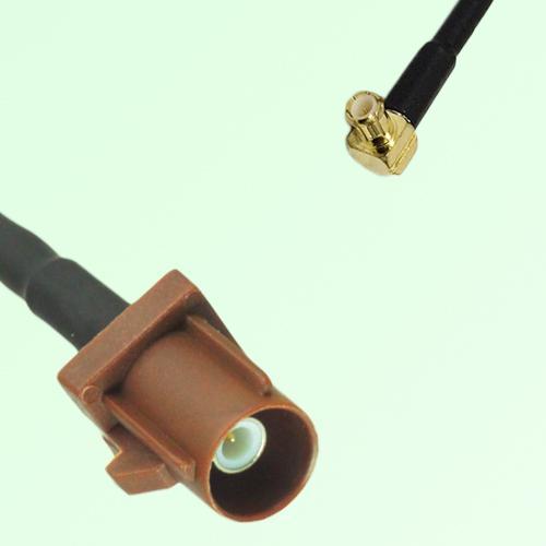 FAKRA SMB F 8011 brown Male Plug to MCX Male Plug Right Angle Cable