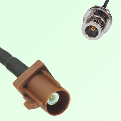 FAKRA SMB F 8011 brown Male to N Front Mount Bulkhead Female Cable FAKRA SMB F 8011 brown Male to N Front Mount Bulkhead Female Cable