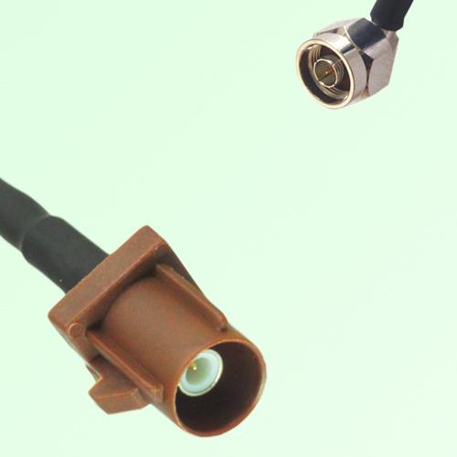 FAKRA SMB F 8011 brown Male Plug to N Male Plug Right Angle Cable